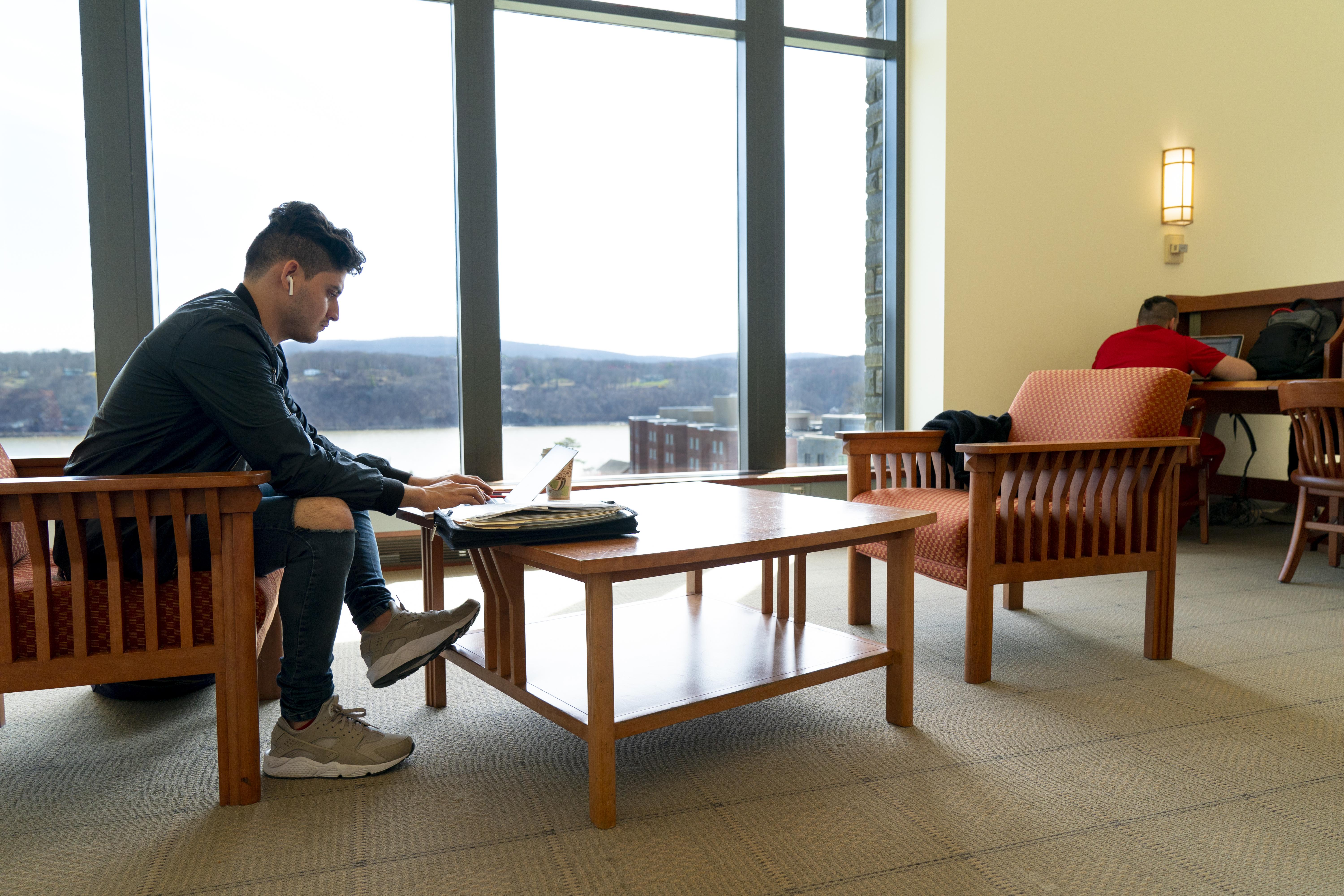 Photo of student in Library